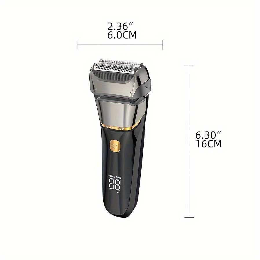 GERTZY Rechargeable Wet/Dry Electric Razor with LED Display - Cyprus