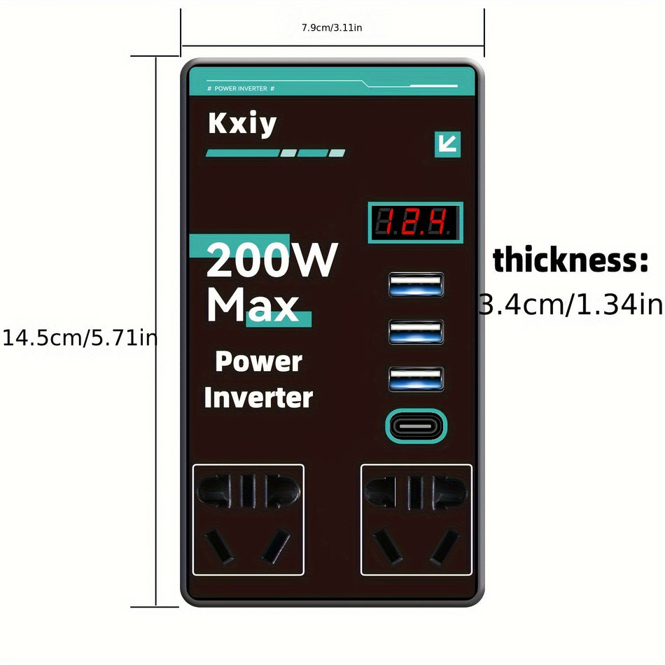 LED ekran ve hızlı şarj portlu 200W araba inverter - Kıbrıs