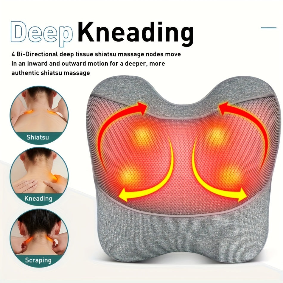 Shiatsu Electric Massage Pillow with Heat and Deep Tissue Kneading - Cyprus