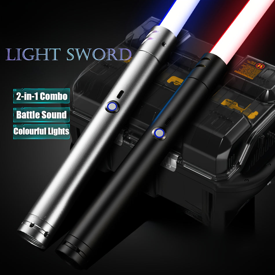 Dual Light Saber Combo | 14 Color Variations | USB Charging | Musical Battle Sound - Ideal for Birthdays and Parties - Cyprus