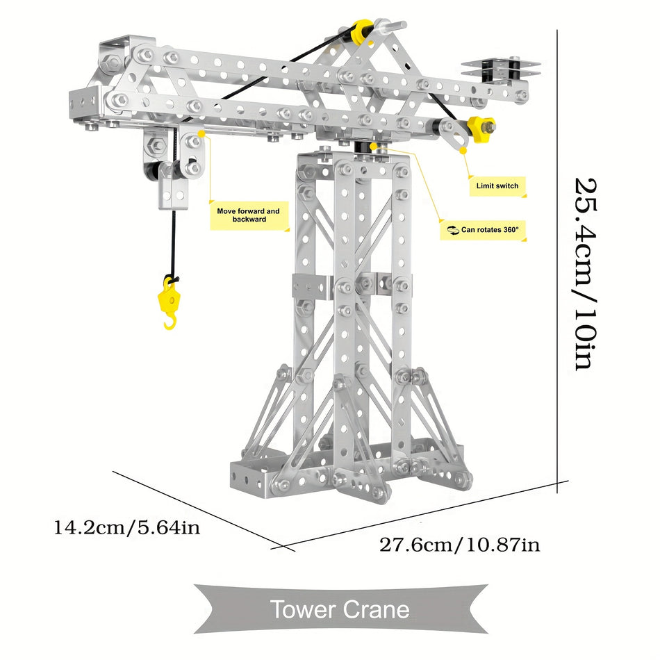 DIY Metal Tower Crane & Windmill Building Kit - Блоки образовательных сплавов для мальчиков 8+ - Кипр