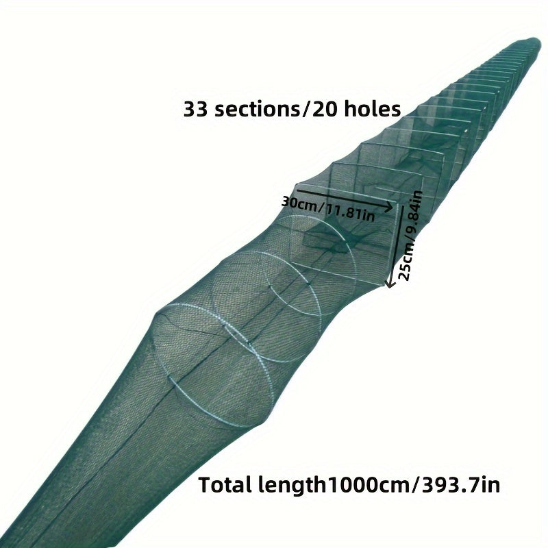 9m Multi-Section Fishing Net with 16 Holes - Durable Nylon for Crabs, Shrimp, Eel & Lobster - Cyprus