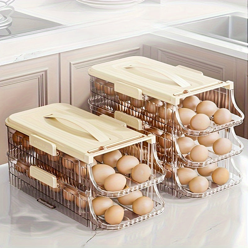 Large-Capacity Automatic Rolling Egg Storage Box for Refrigerators