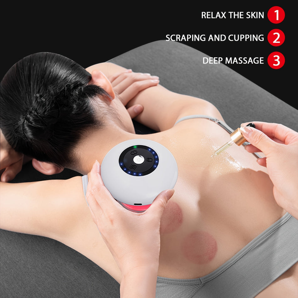 3-in-1 Heated Electric Cupping Massager With 10 Temperature And Suction For Neck, Shoulder And Back Massage - Cyprus