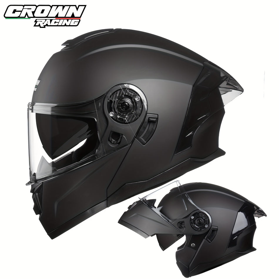 crownracing Motorcycle Dual Visor Flip Up Modular Helmet - Style & Safety on the Road - Cyprus