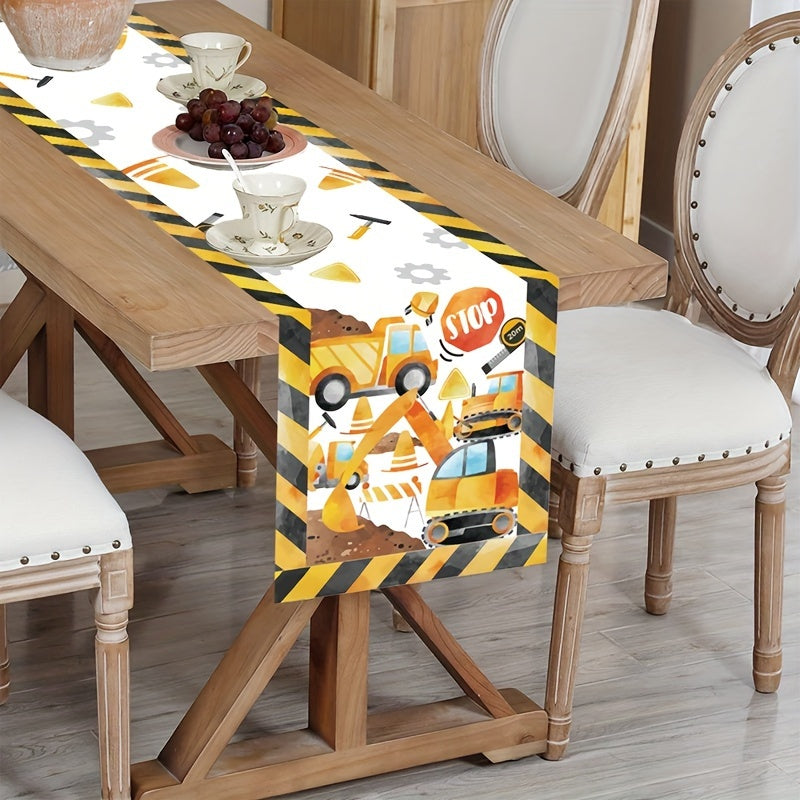 Bob The Builder - Runner de table de fête d'anniversaire de véhicule d'ingénierie 180x35cm