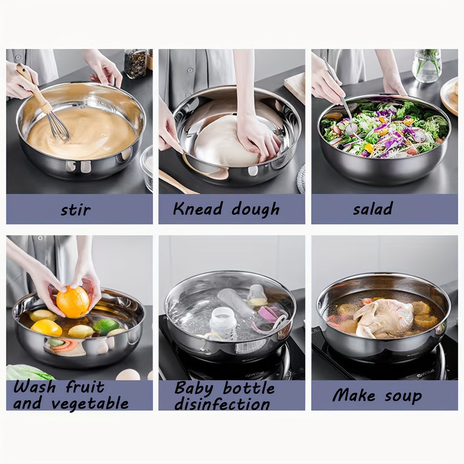 Stainless Steel Multifunctional Kneading Bowl and Soup Pot