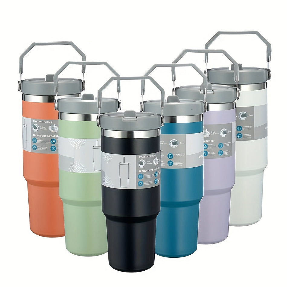 Portable Insulated Tumbler with Handle & Straw Lid - Cyprus