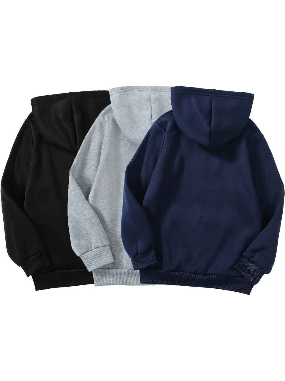 3pcs Cool Casual Boy's Hoodies - 'California USA' Baskı Uzun Kollu Kapüşonlu Sweatshirt - Tüm Sezon İçin Açık Hava Spor Kazaklığı Hediye Olarak