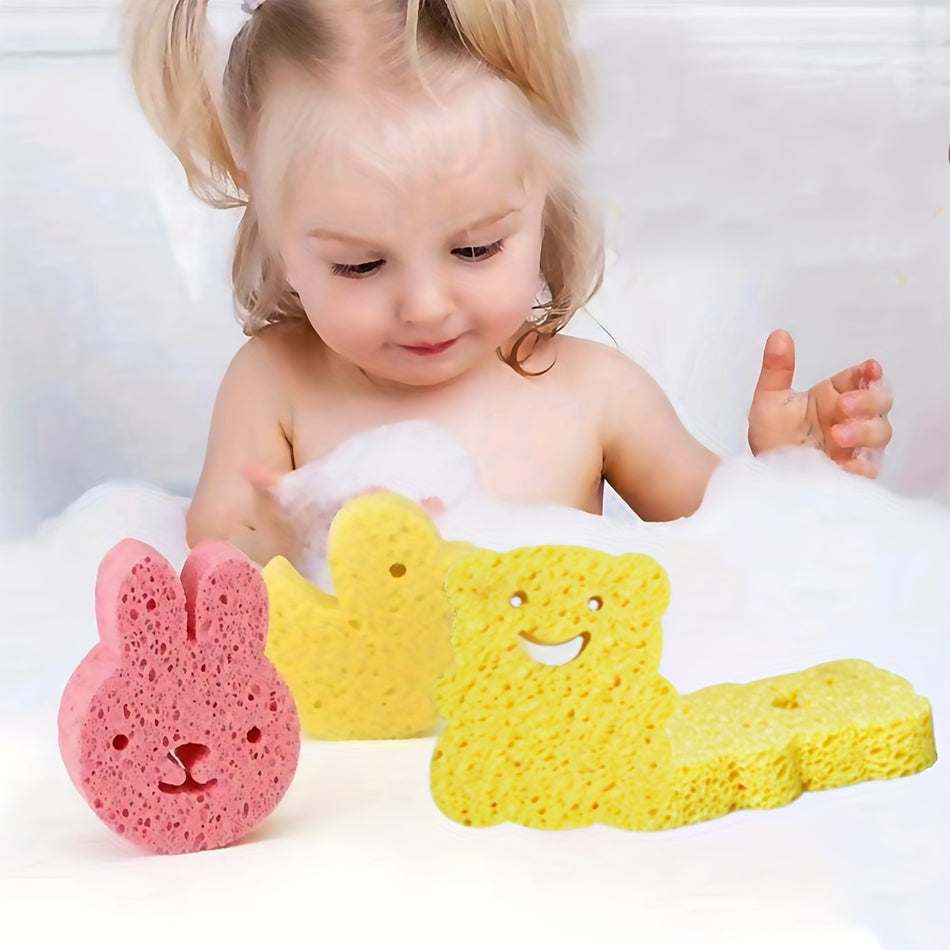 Ultra-Soft Microfiber Baby Bath Sponge with Gentle Foaming Wood Pulp Cotton for Kids 3-8 Years 🛁