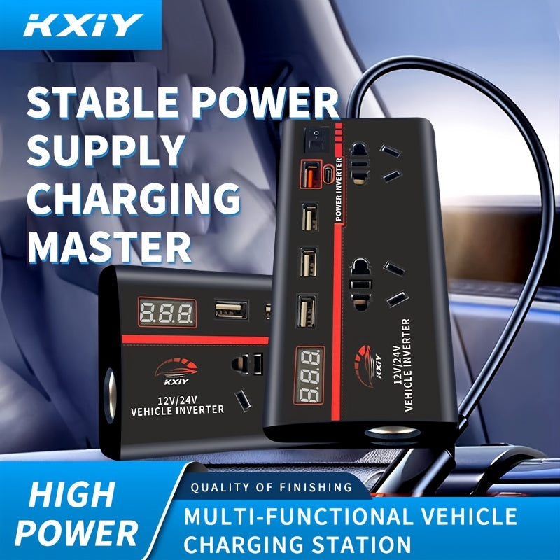 KXiy 200W Car Power Inverter with Fast Charging and Intelligent Identification Chip - Cyprus