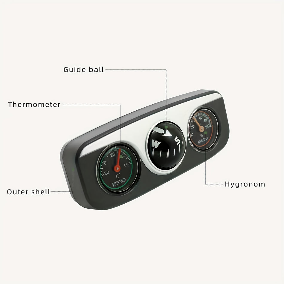 3-in-1 Lightweight Car Guide Ball with Thermometer, Hygrometer and Compass - Cyprus