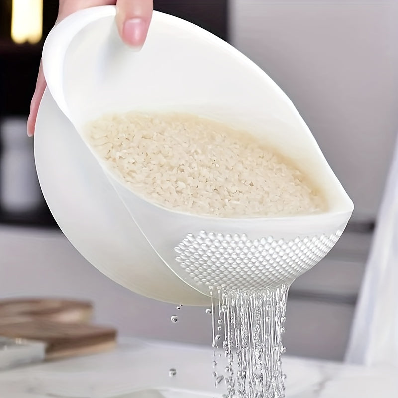 Plastic Rice Washing Bowl with Strainer for Efficient Grain Cleaning