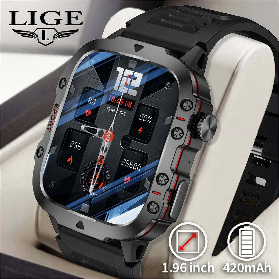 Ligeb Smart Watch 4.98 cm Bildschirm 420mAh Batterie 100+ Sportmodi - Zypern