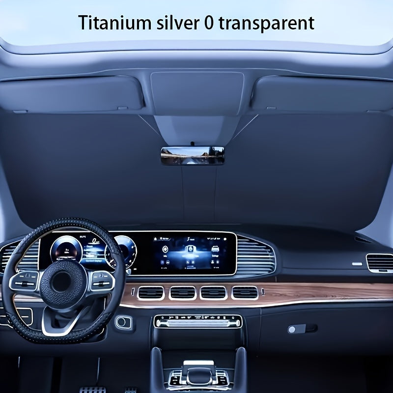 Enhanced Titanium Windshield Shade - UV Blocking, Foldable, Compatible with Cars, Trucks, SUVs - Cyprus