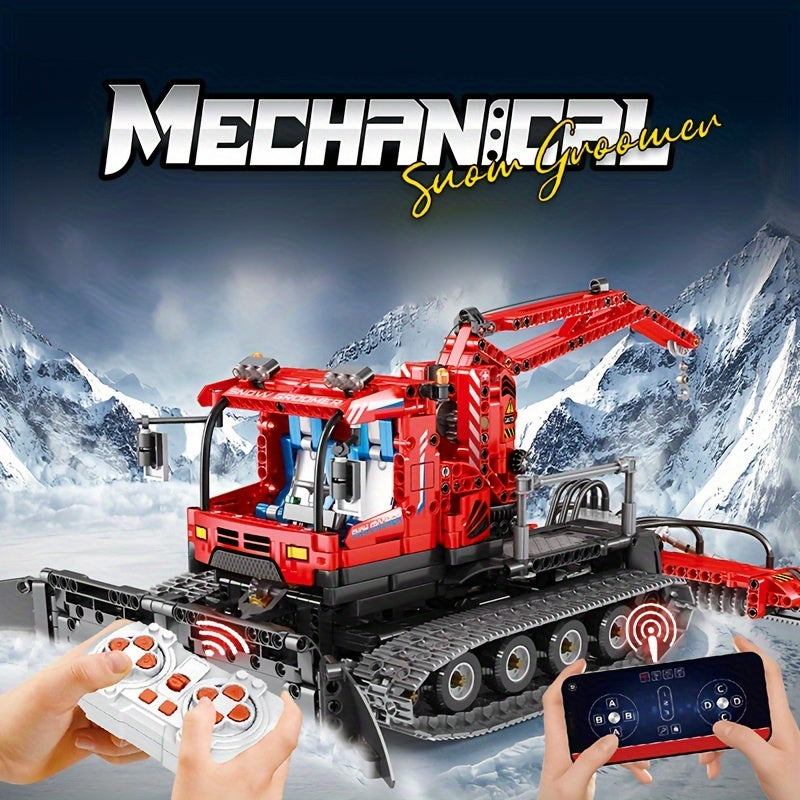 1100pcs Snow Leveling Vehicle Building Blocks With Remote Control & APP Control - Cyprus