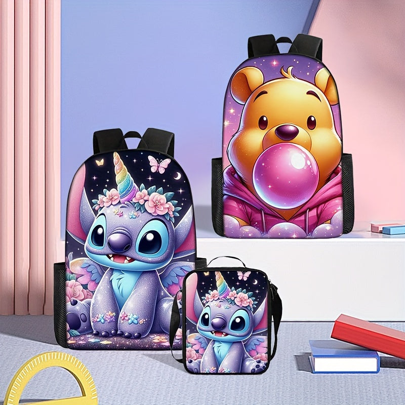 Stitch & Winnie the Pooh Backpack Set - Perfect for School or Travel - Cyprus