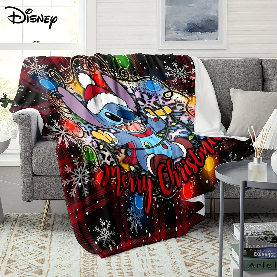 Stitch Christmas Blanket: Festive Cartoon Print, Soft and Warm - Available in Various Sizes - Cyprus