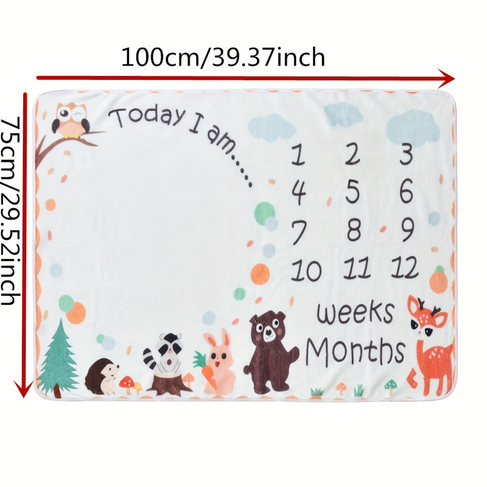 Wildnis Animal Print Meilenstein Decke | Weicher Flanell für monatliche Fotografie | Ideales Babypartygeschenk 🐾