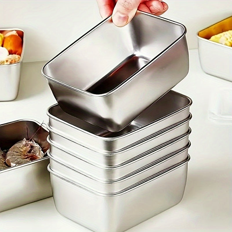 6pcs Leakproof Stainless Steel Food Storage Containers Set - Stackable & Reusable