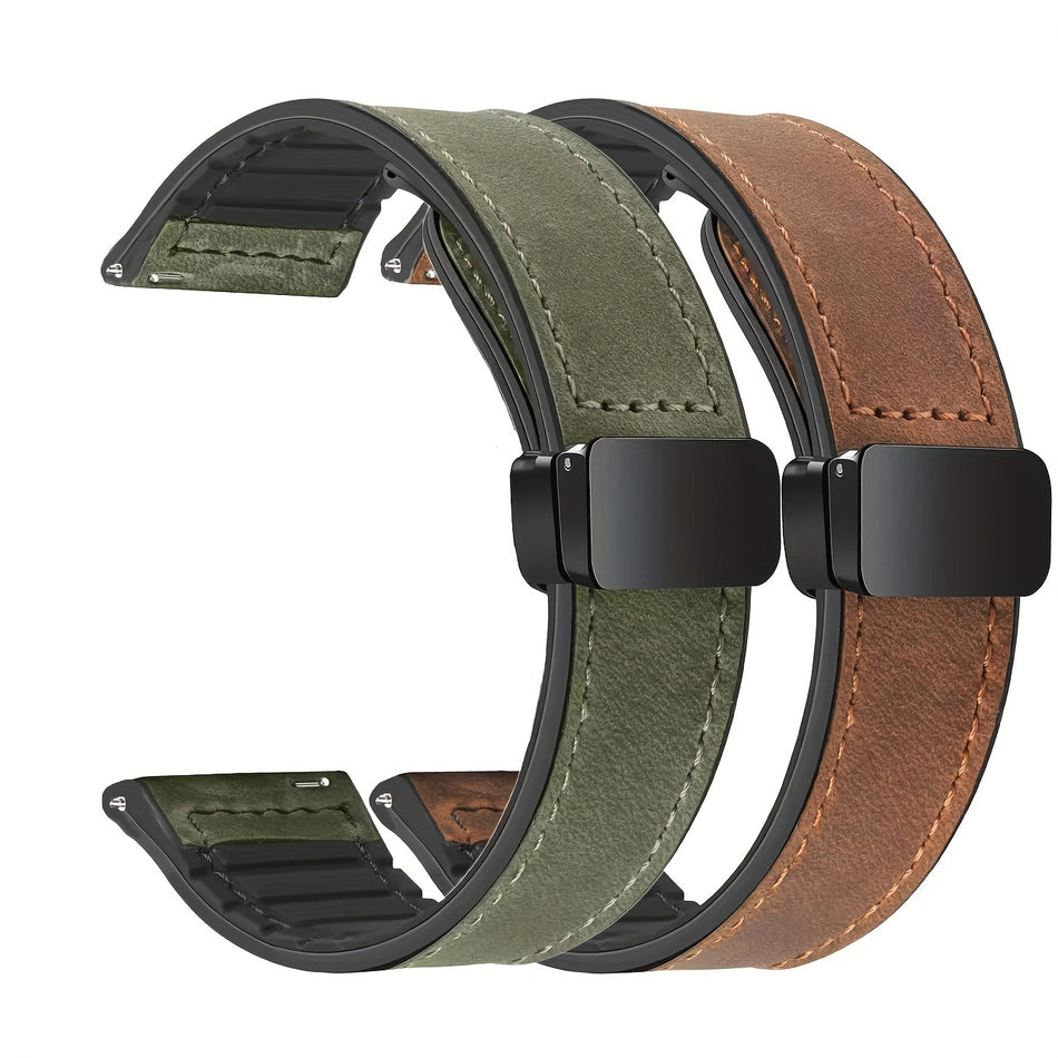 20mm Faux Leather Silicone Bands for Smart Watches - Cyprus