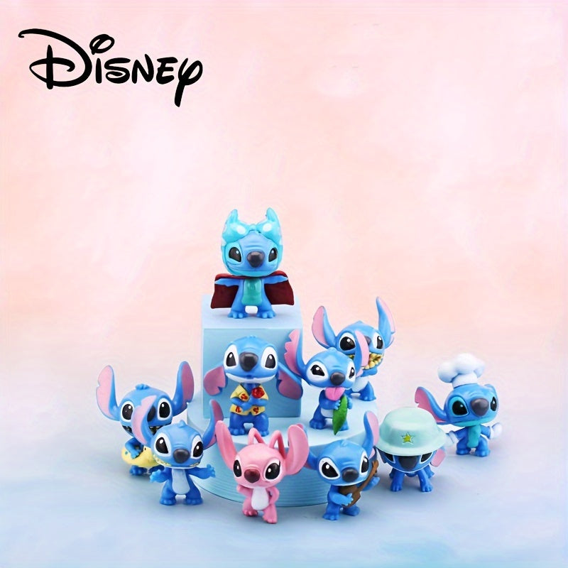 Stitch Anime Figurines 10pcs - Χειροποίητα μοντέλα PVC, στολίδια αυτοκινήτων καινοτομίας - Κύπρος