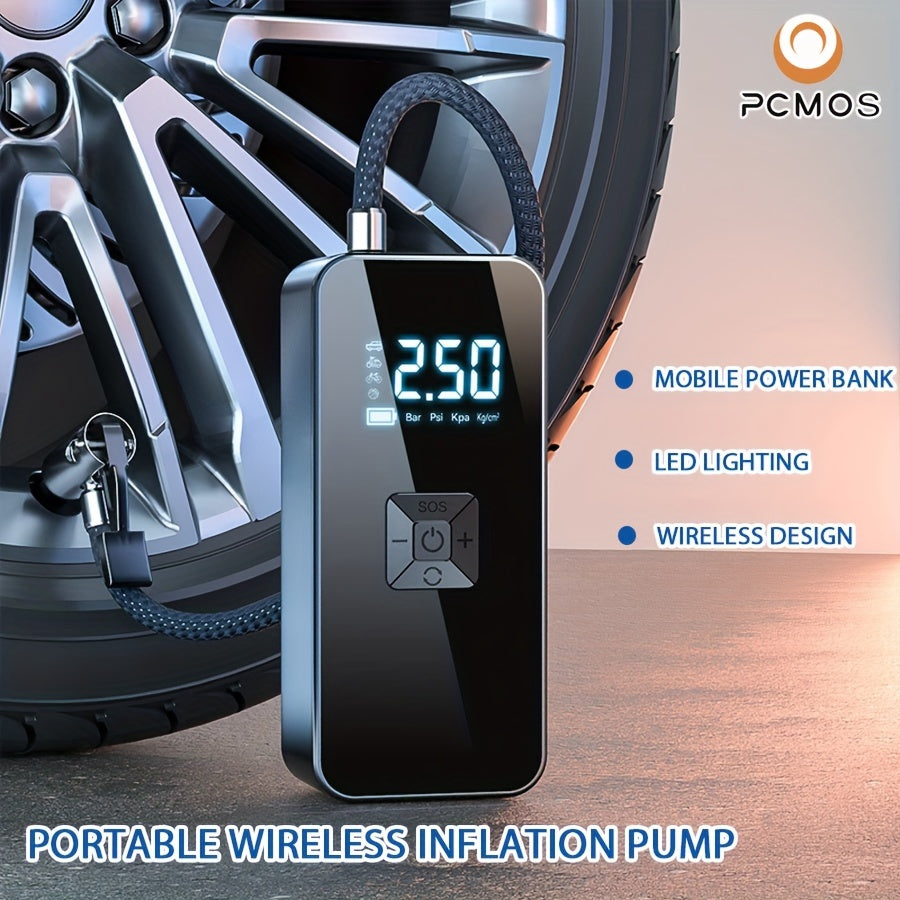 Wireless Tyre Inflator & Power Bank with LED Light - Perfect for Cars, Motorcycles, Bicycles, and Balls - Cyprus