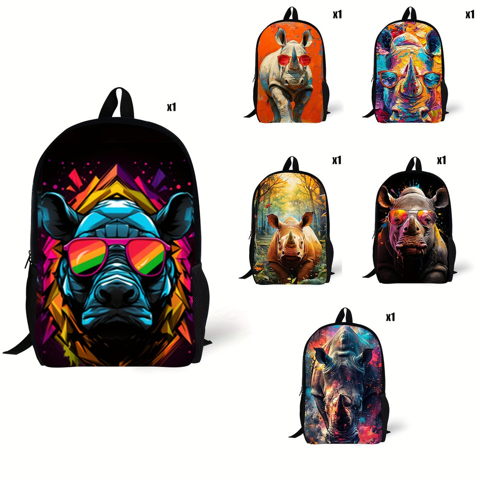 Rhinoceros Print Lightweight Backpack for Men and Women - Cyprus