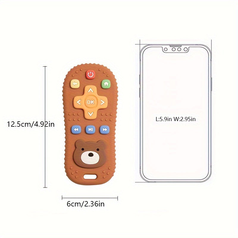 Χαριτωμένο Bear Silicone Baby Teether - Remote Control Σχήμα Τροφίμων Βαθμολογία Οδοντοδοσία 🎁