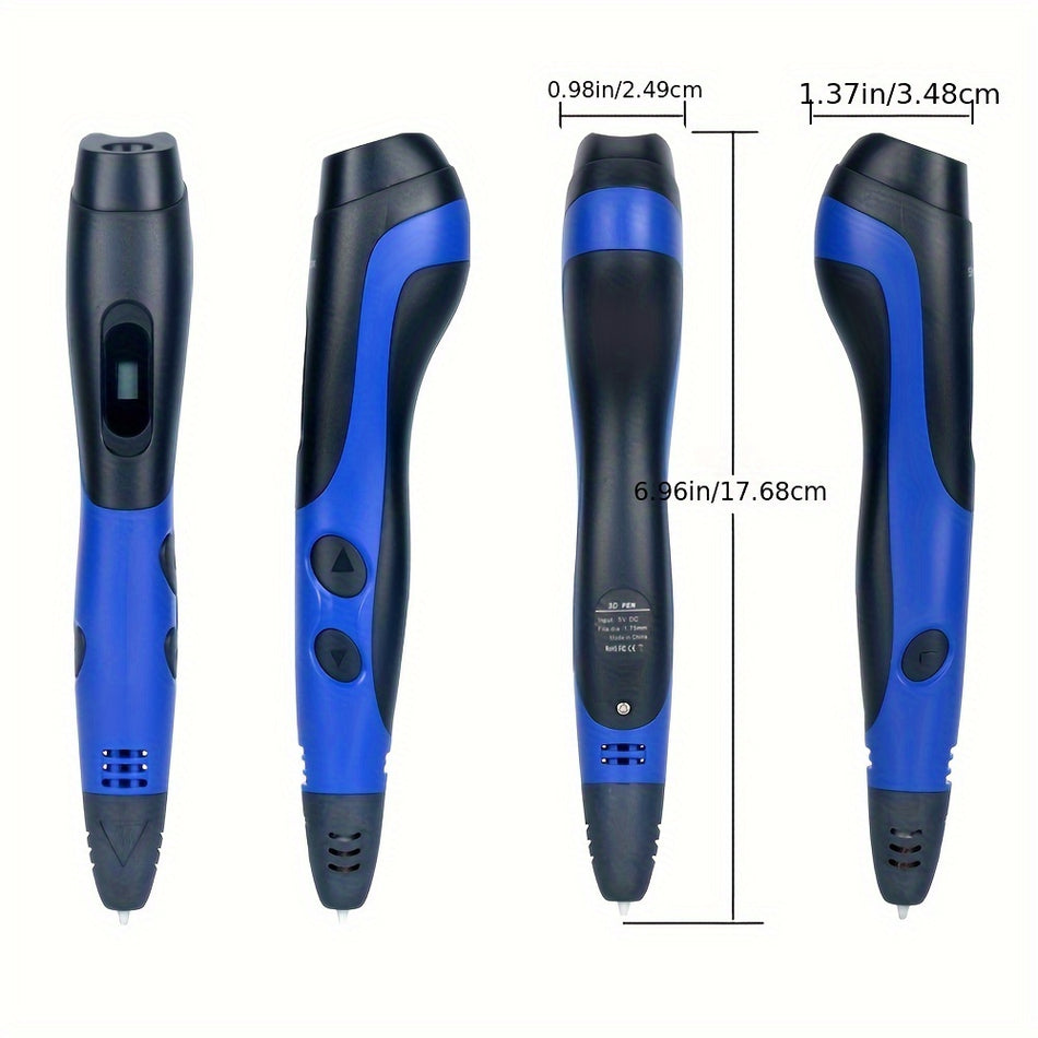 Smaffox Super 3D Printing Pen Set с 24 цветами PLA Filament + Книга трафарета + Руководство по проекту - Кипр