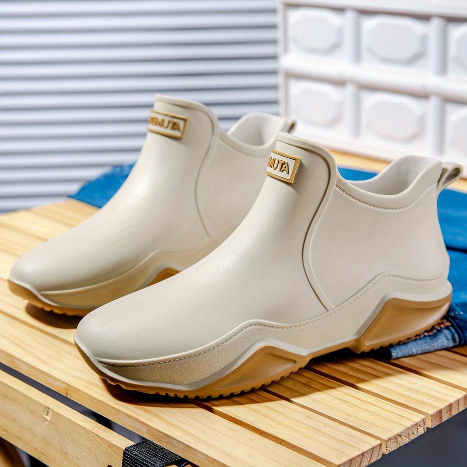 Stylish Waterproof Women's Rain Boots - Solid Color Garden Shoes - Cyprus