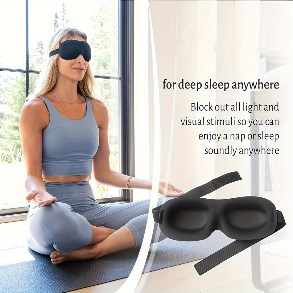 Comfortably Fitted, Ultimate Light Blocking! 3D Sleep Eye Mask, Blocking Light from All Angles, Deep Sleep Experience, Suitable for Napping and Long-Distance Travel