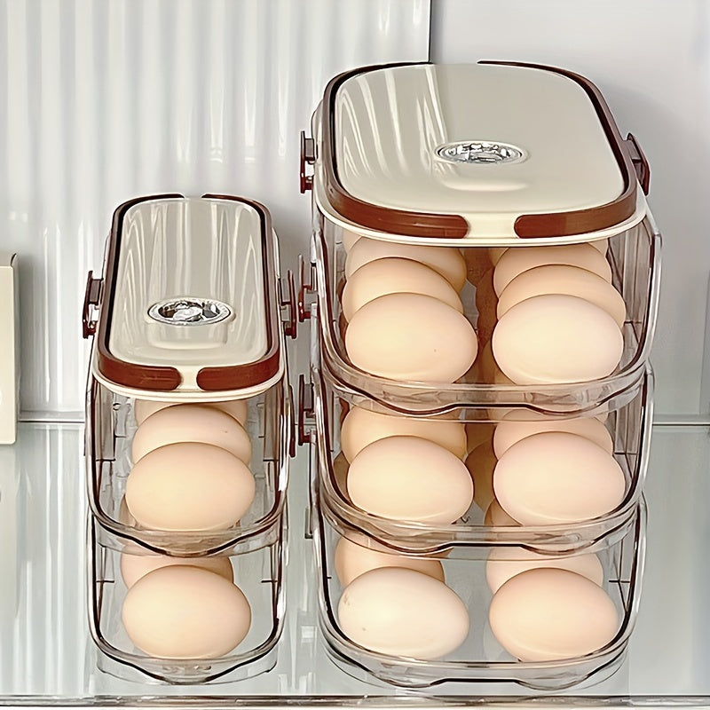 Elegant 3-Tier Clear Egg Storage Box for 12 Eggs