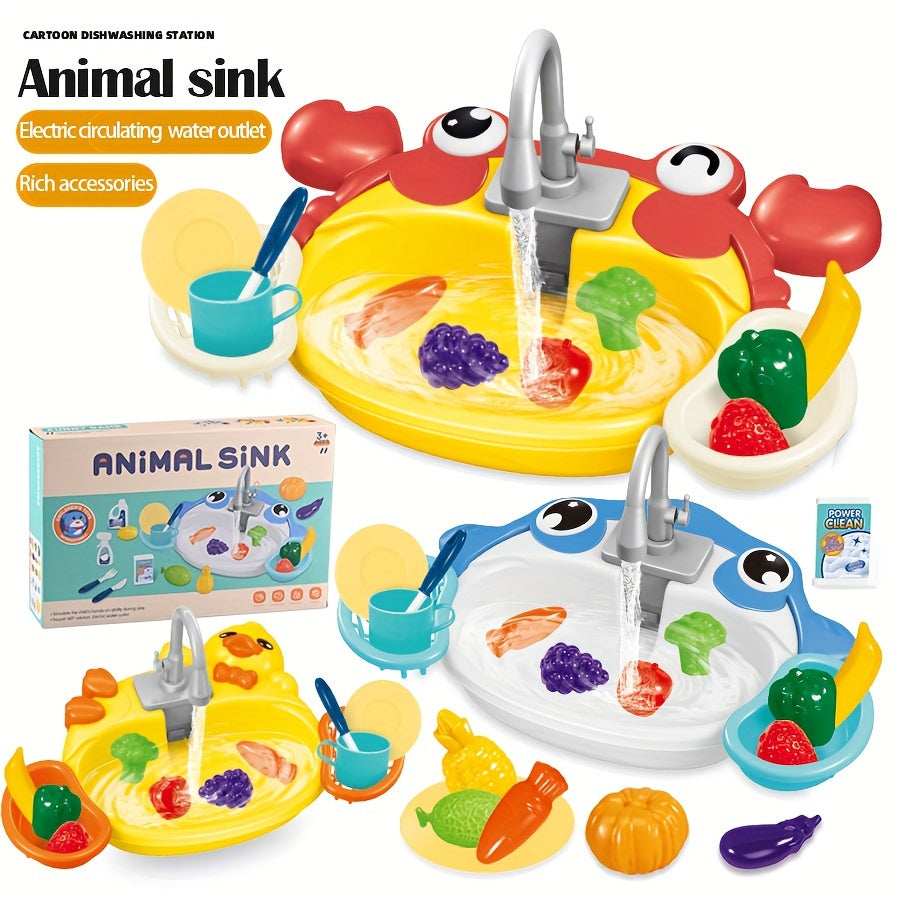 Cartoon Animal Themed Interactive Play Kitchen Sink Toy - Educational Parent-Child Interactive Playset - Cyprus