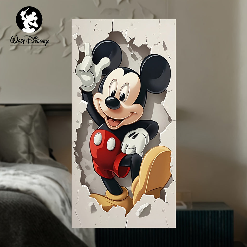 🔵 Disney yetkili Mickey Mouse Ahşap İşaret, ön kapı için şenlikli asılı dekor - Kıbrıs