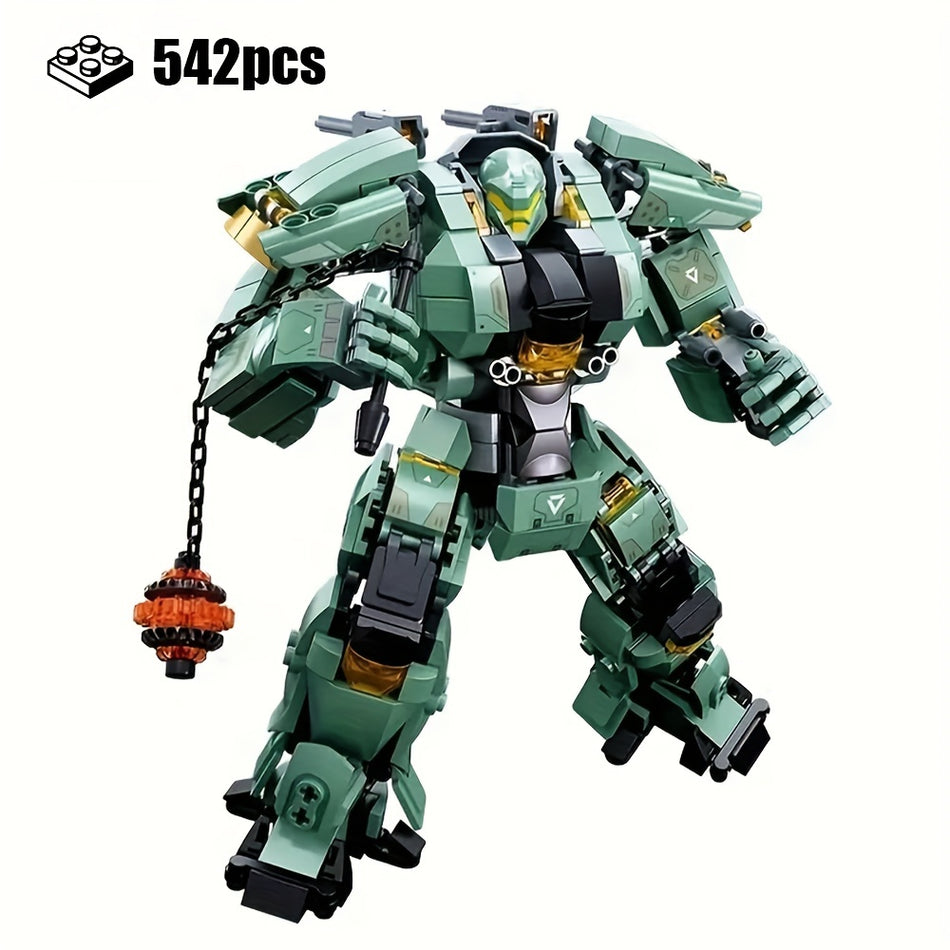 542pcs Green Mecha Robot Building Block Set - Perfect for Collectors & Hobbyists - Cyprus