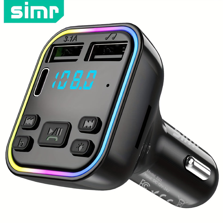 Simr Car Mp3 Player Wireless FM πομπός με USB C Γρήγορη φόρτιση - Κύπρος