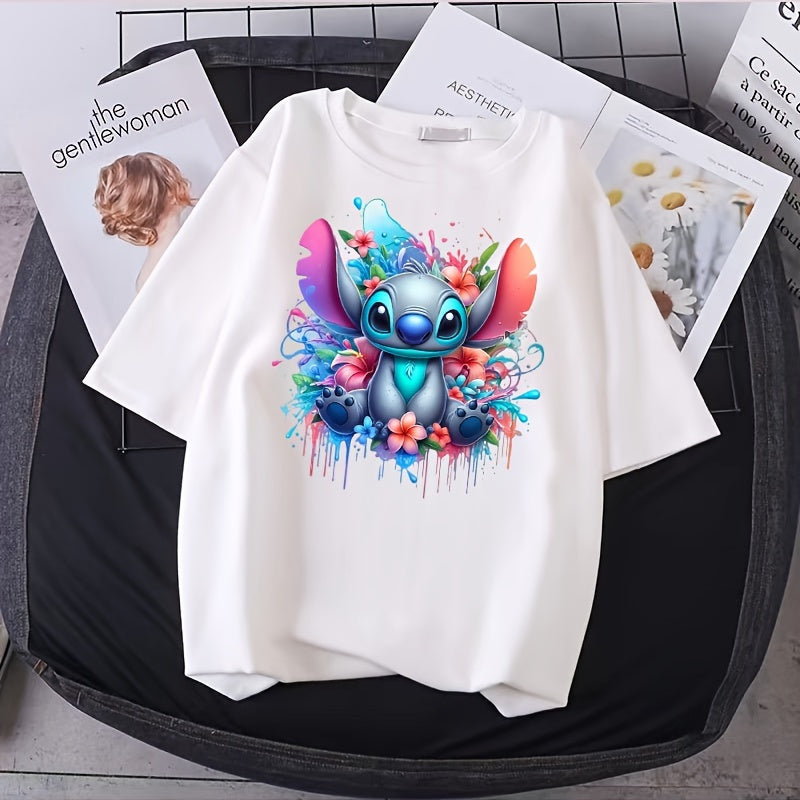 Karikatür Stitch T-shirt için desenli demir-ısı transferi çıkartması çıkartma yamaları-Kıbrıs