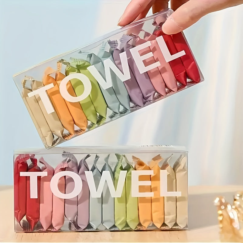 "14pcs Bamboo Face Towel Set - Portable & Disposable"