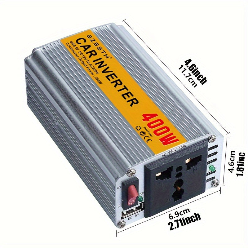 200W Araç Gücü İnverter 12V ila 220V Dönüştürücü Değiştirilmiş Sinüs Dalgası Evrensel Soket - Kıbrıs