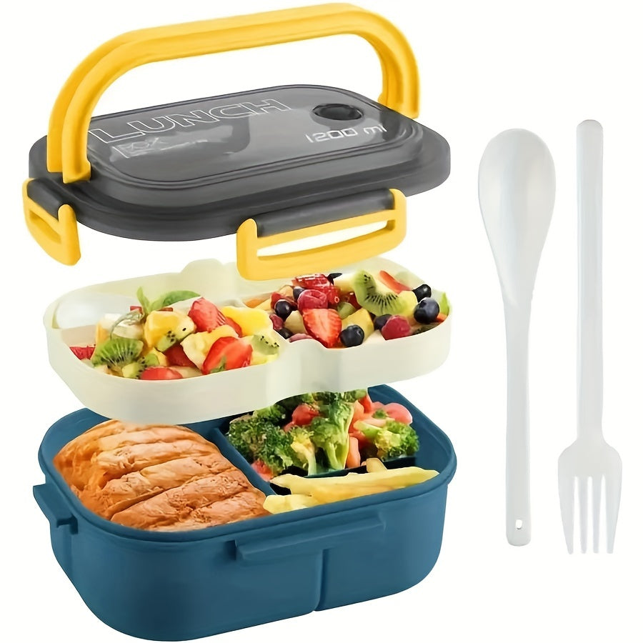 Dual-Compartment Lunch Box with Cutlery - Keep Food Fresh & Convenient - Cyprus