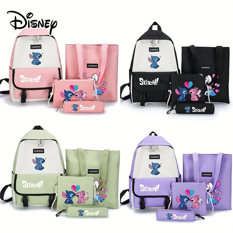 Stitch 4 -teiliges Backpack -Set - Perfekt für Ihre täglichen Abenteuer - Zypern