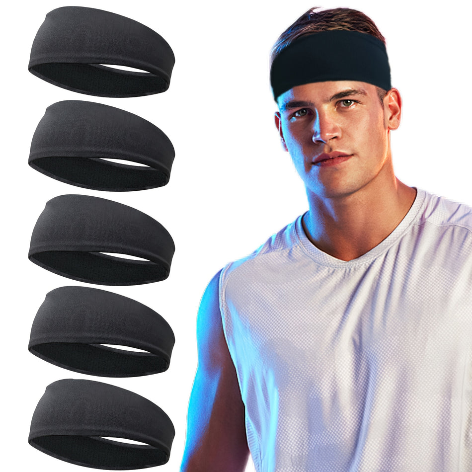 Breathable Mesh Sports Headbands Set of 5 - Ideal for Running Yoga Fitness Workout - Cyprus