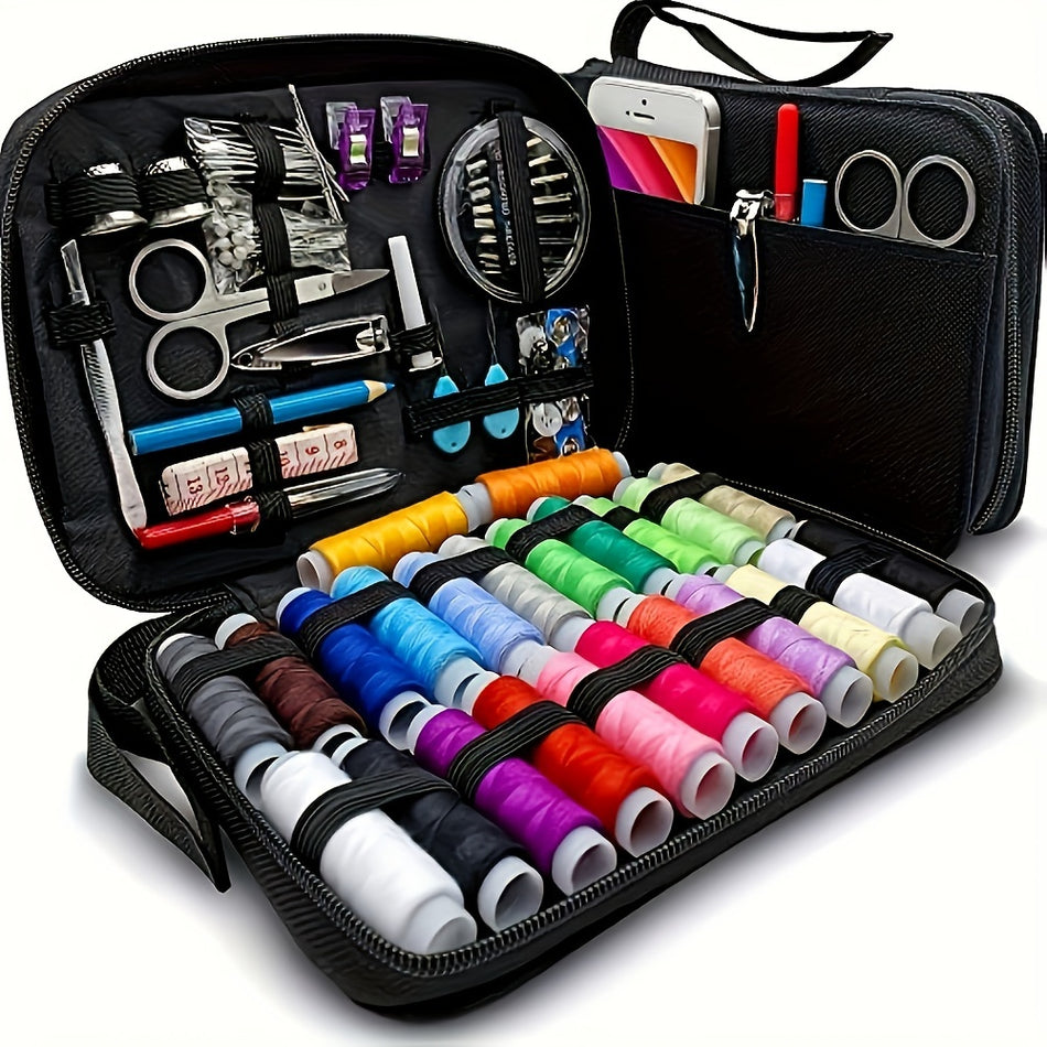 Colorful Canvas Sewing Kit - Compact Travel-Friendly Mini Set for Quick Repairs, Essential Craft Supplies, All-Season Use