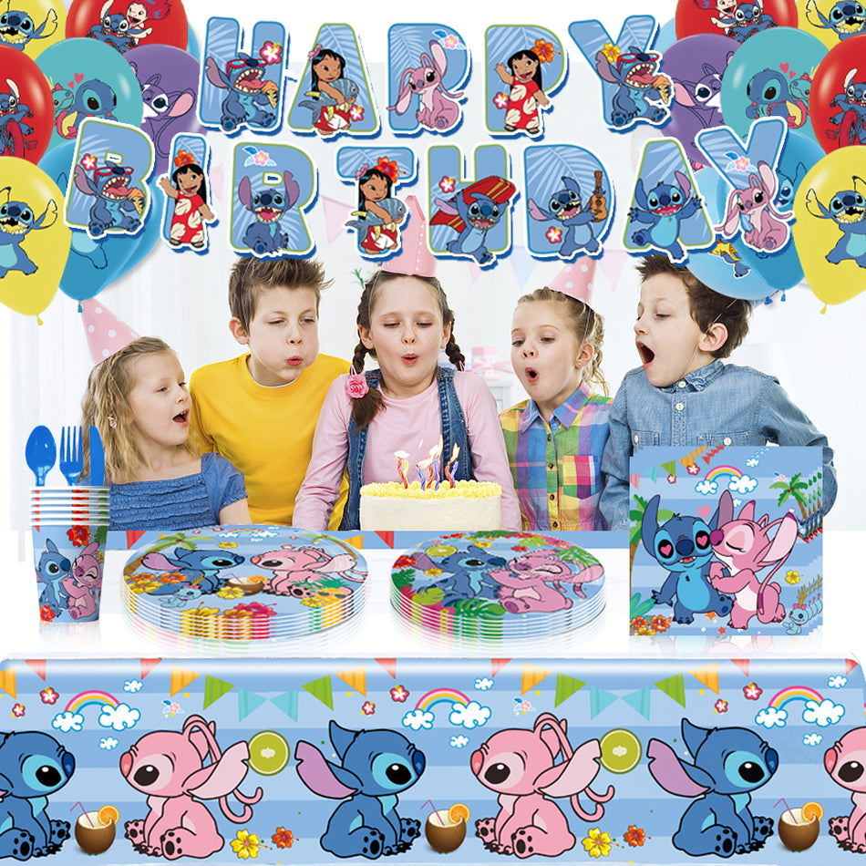 🟢 Lilo & Stitch Çocuk Doğum Günü Partisi Süslemeleri ve Malzemeleri - Tam Setler - Kıbrıs