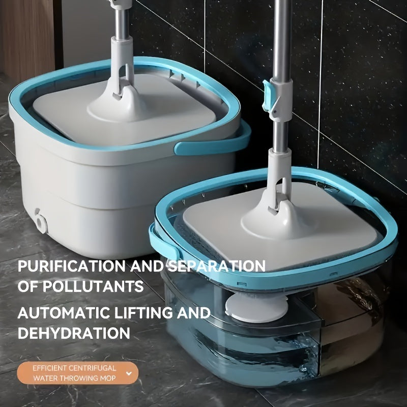 Deluxe Spin Mop & Bucket System with Stainless Steel and Microfiber Heads