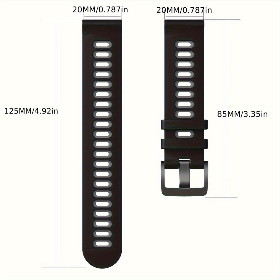 Samsung/Huawei/Amazffit Akıllı Swatches için 20/22mm Çift Renkli Silikon Kayış + Kıbrıs