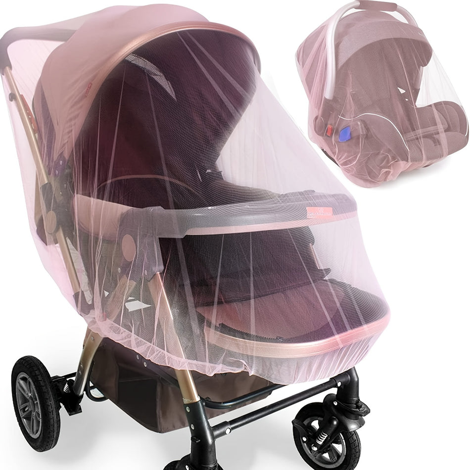 Durable Pink Stroller Mosquito Net - Perfect for Baby Strollers & More!