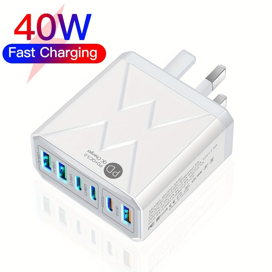 Kaxoe 40W PD 6 -Port USB C Fast Charger - Κύπρος: Επαναστατίστε το παιχνίδι φόρτισης σας!