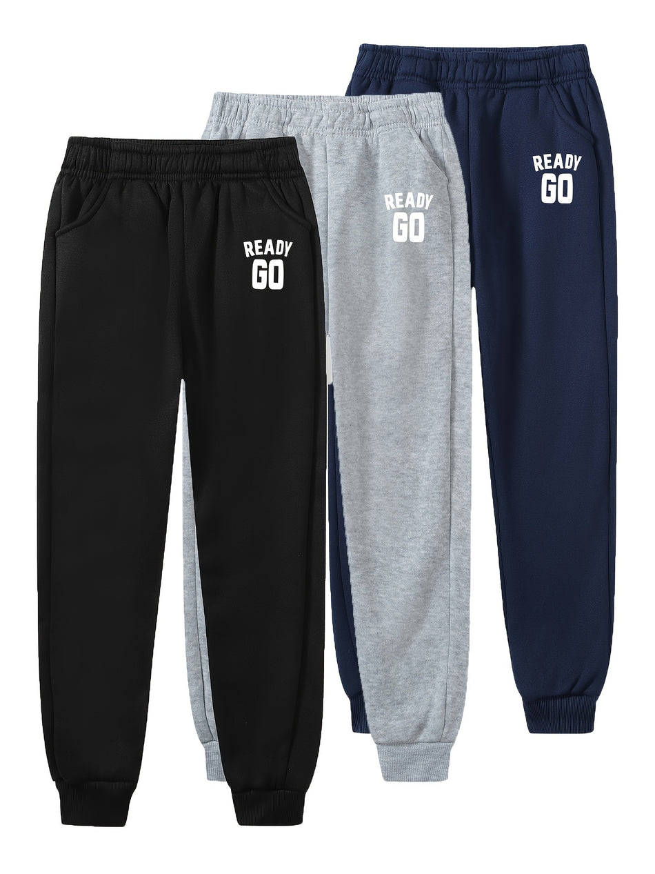 READY GO Boys Casual Active Sweatpants with Letter Print - Cyprus